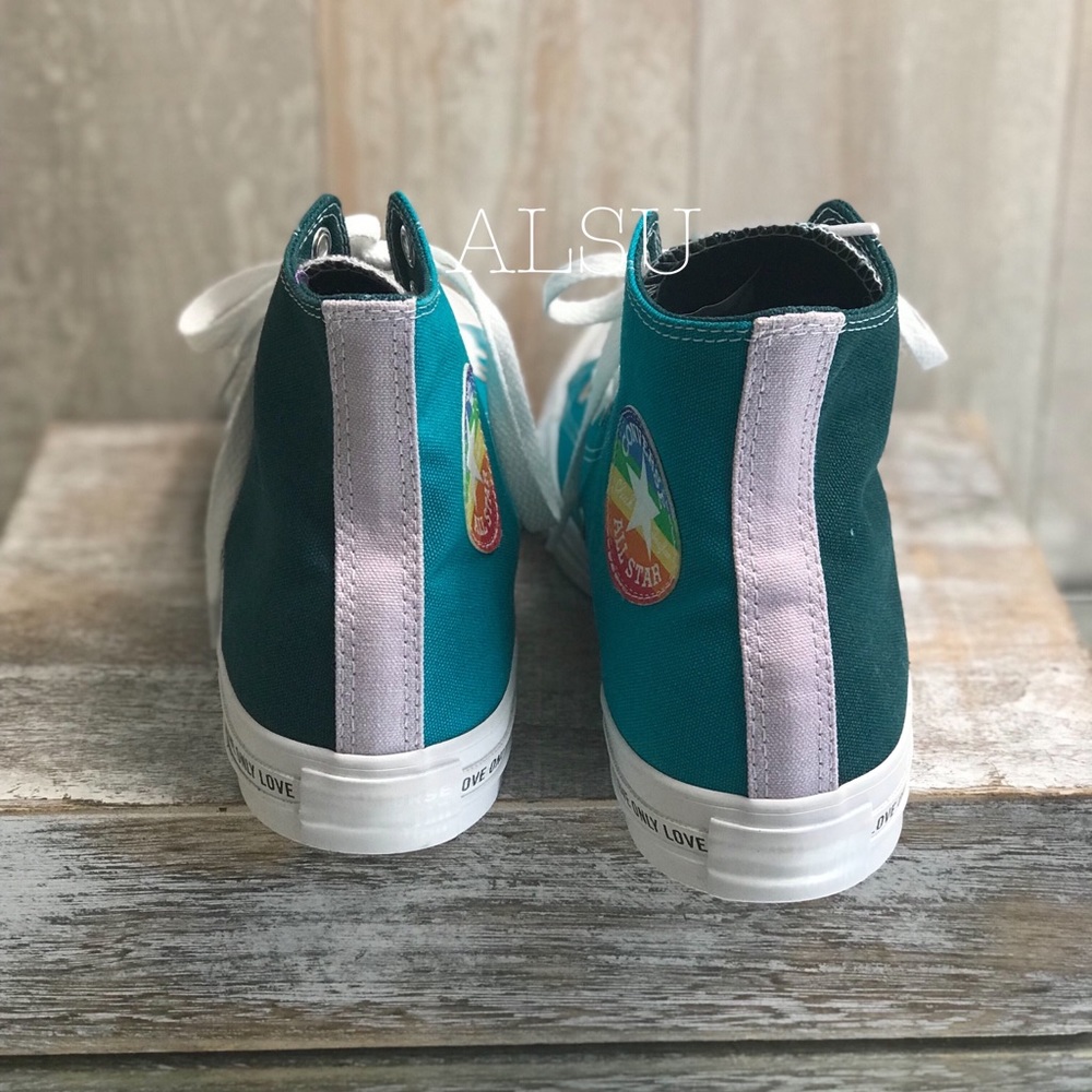 ConverseID Ctas HI Canvas Blue Green W AUTHENTIC - Picture 2 of 8